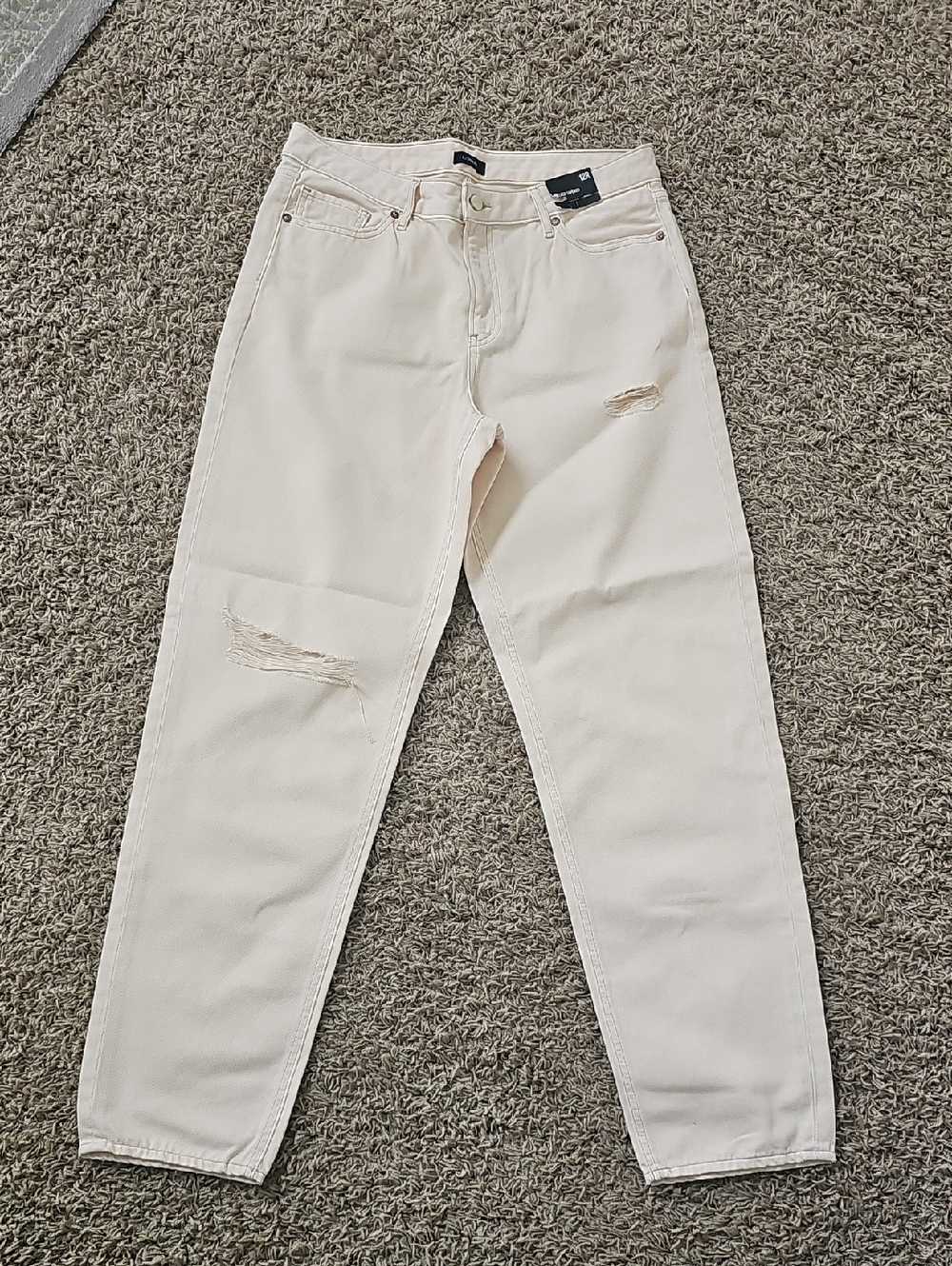 NWT Express Jeans Tapered Mid Rise Distressed Colored 12R Denim Pant 100% Cotton